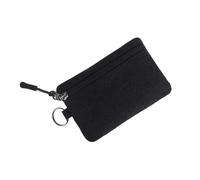 portafoglio donna piccolo Mini borsa a portafoglio for monete in tela da 2 pezzi Borsa for chiavi con cerniera in tinta unita Portamonete for soldi Donna Uomo Portacarte piccolo(Black)
