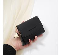 Portafoglio donna pieghevole mini, leggero e minimalista, con decorazioni a cuore in metallo e nappine, di moda moderna aziendale, adatto come regalo per anniversario, San Valentino, compleanno, per c