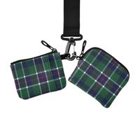 Portafoglio doppio da polso, da donna, con chiusura a cerniera | Carino alla moda, con tasca con cerniera, confezione da 2, viaggi, foreste verde e rosso tartan