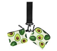 Portafoglio doppio da polso, da donna, con tasca portamonete con cerniera, per uso quotidiano, 2 pezzi, con olio su verde avocado, Olio su avocado verde, 1 size, Casual