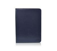 Portafoglio Dynamic Classic A4 e A5 in pelle vegan con texture Notairé, cerniera, blocco note, carte di credito, classificatore e scomparti multipli by Office Box (A4, blu)