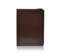 Portafoglio Dynamic Classic A4 e A5 in pelle vegan con texture Notairé, cerniera, blocco note, carte di credito, classificatore e scomparti multipli by Office Box (A4, marrone)