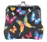 Portafoglio elegante da donna con farfalla nero in pelle con fibbia e chiusura a bacio, Chic Butterfly Black, UNITALLA Classic, Chic Butterfly Black, UNITALLA Classic, Chic Butterfly Black, Taglia