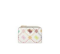GUESS portafoglio Emelie Logo SLG Zip Around Card Case Bone Logo multicolore