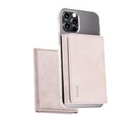 Portafoglio Etres Magnetico wallet Slim Compatibile con MagSafe per iPhone 16/15/14/13/12 Serie, Porta Carte in PU Blocco Rfid protezione, o pagamento contact less fino a 6 carte + contanti (ROSA)