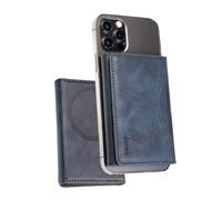 Portafoglio Etres Magnetico wallet Slim Compatibile con MagSafe per iPhone 16/15/14/13/12 Serie, Porta Carte in PU Blocco Rfid protezione, o pagamento contact less fino a 6 carte + contanti (BLU)
