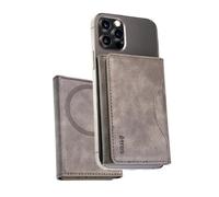 Portafoglio Etres Magnetico wallet Slim Compatibile con MagSafe per iPhone 16/15/14/13/12 Serie, Porta Carte in PU Blocco Rfid protezione, o pagamento contact less fino a 6 carte + contanti (GREY)