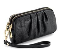 Portafoglio femminile, portafogli da polso per donne, borse da viaggio in pelle genuina, borsa per telefoni cellulari con cinghia da polso staccabile/ 7x2.4x3.9