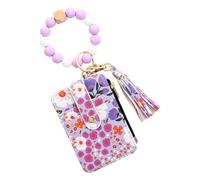 Portafoglio floreale ID - Organizzatore di credito leggero | Elegante portachiavi stampato con più slot per le donne che portano carte di cassa in portafoglio o in tasca, lavanda, descrizione