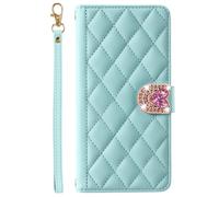 Portafoglio Glitter Compatibile con OPPO A9 2020/OPPO A5 2020 Cover Bling Glitter Mint Green Shiny Leather Case Shell Wallet Premium PU Custodia e Glitter Glitter 3D Lovely Rhinestone Cover