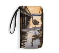 Portafoglio grande novità Wild Goose by The Bridge stampa portafoglio lungo con cerniera portafoglio in pelle adatto sia per uomini che per donne, stile, 19,7 x 10,5 cm