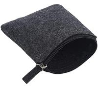 Portafoglio in feltro semplice e grande capacità, piccolo portamonete dal design delicato, grigio scuro alla moda