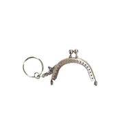 Portafoglio in metallo DIY Portamonete in metallo da 5 cm multicolore, 10 pezzi, con manico a moneta, portachiavi con chiusura a bacio for fai da te(Silver)
