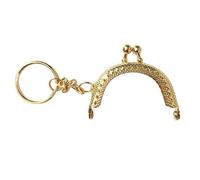 Portafoglio in metallo DIY Portamonete in metallo da 5 cm multicolore, 10 pezzi, con manico a moneta, portachiavi con chiusura a bacio for fai da te(Golden)
