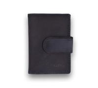 Portafoglio in pelle blu, in pelle di bufalo con chiusura a scatto, adatto per 20 carte, portafoglio per carte RFID, unisex, perfetto per proteggere denaro