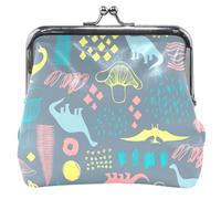 Portafoglio in pelle colorata con dinosauro alla moda per donne e ragazze, con blocco baci e cambio monete, Dinosauri alla moda colorati UNITALLA Dinosauri alla moda colorati, Dinosauri alla moda