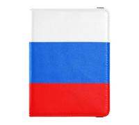 Portafoglio in pelle con bandiera della Russia per passaporto e carte di vaccino, custodia per passaporto e documenti di viaggio, custodia per passaporto, custodia a portafoglio per viaggi, essenziale