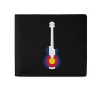 Portafoglio in pelle con bandiera dello stato del Colorado Music Guitar Billfold borsa carino porta carte di credito per viaggi d'affari, Stile:, Taglia unica