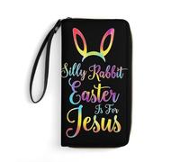 Portafoglio in pelle con coniglietto colorato "Silly Rabbit Easter Is For J