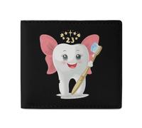 Portafoglio in pelle con fata dei denti e porta carte di credito, per viaggi d'affari, Stile:, Taglia unica