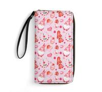 Portafoglio in pelle con gnomi per San Valentino, pochette da donna con cin