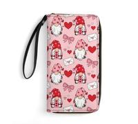 Portafoglio in pelle con gnomi per San Valentino, pochette da donna con cin