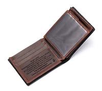 Portafoglio in pelle con incisione personalizzata per papà, figlio, marito, fidanzato, compleanno, festa del papà, San Valentino, Natale, anniversario, laurea, matrimonio, uomo, marrone, taglia unica