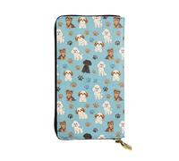 Portafoglio in pelle con stampa di Yorkshire Terrier, Maltese e Biewer Terrier color cioccolato, simpatico giocattolo a forma di cane, borsa a mano personalizzata per donna, regalo di compleanno, anni