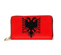 Portafoglio In Pelle Flag Of Albania Coin Purse Squisito Portamonete Carino Clutch Piccolo Borsa Per Donna, Madre, Adolescente