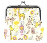 Portafoglio in pelle giungla giungla alla moda per le donne bella borsa cambio piccolo con fibbia per ragazze moda giungle gialla unisex moda giungle giallo UNITALLA Classic, Moda giungla giallo