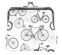 Portafoglio in pelle grigia con motivo di biciclette di colore bianco, per donne e ragazze, motivo: animali carini, Chic White Bicycles Grey, UNITALLA Classic, Chic White Bicycles Grey, UNITALLA, Chic