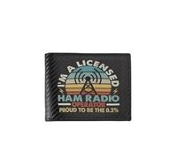 Portafoglio in pelle nera Prosciutto radio operatore licenza vintage uomo Simpleusiness moderno elegante stampa regali padre porta carte di credito