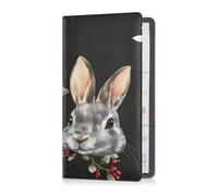 Portafoglio in pelle per documenti essenziali, patente di guida, carte Buffalo Plaid Coniglio Coniglietto Eucalipto Pasqua, Buffalo Plaid Coniglio Coniglio Eucalipto Pasqua, 1 size