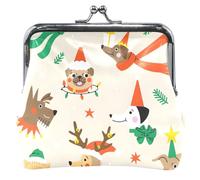Portafoglio in pelle per donne e ragazze, motivo: animali della foresta, con fibbia e chiusura a bacio, carino forest animals beige, UNITALLA Classic, carino forest animals beige, UNITALLA Classic