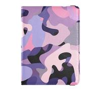 Portafoglio in pelle per passaporto e carte di vaccino, custodia per passaporto, documenti da viaggio, porta passaporto, essenziale da viaggio, impermeabile, Viola mimetico, 1 size, moderno