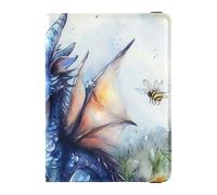 Portafoglio in pelle per passaporto e carte di vaccino, da viaggio, con blocco RFID, per uomini e donne, impermeabile, Stampa artistica Dragon Fantasy, 1 size, moderno