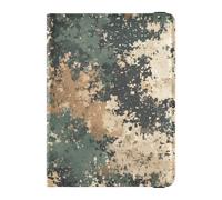 Portafoglio in pelle per passaporto e carte di vaccino, da viaggio, con blocco RFID, per uomini e donne, impermeabile, Motivo mimetico verde, 1 size, moderno