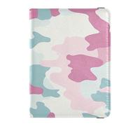 Portafoglio in pelle per passaporto e carte di vaccino, organizer per documenti di viaggio, organizer per passaporto, essenziale da viaggio, impermeabile, Blu Polvere Camouflage, 1 size, moderno