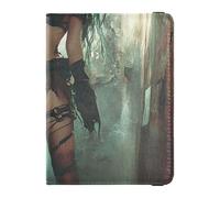 Portafoglio in pelle per passaporto e carte di vaccino, organizer per documenti di viaggio, organizer per passaporto, essenziale da viaggio, impermeabile, Verde - Ragazza Demone Dai Capelli Art, 1