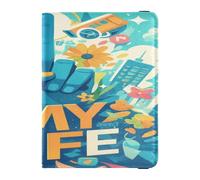 Portafoglio in pelle per passaporto e carte di vaccino, organizer per documenti di viaggio, per donne e uomini, impermeabile, gesto della mano due dita su MIA VITA 1, 1 size, moderno