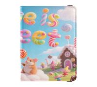 Portafoglio in pelle per passaporto e carte di vaccino, organizer per documenti di viaggio, per donne e uomini, impermeabile, L'amore è dolce animale colorato, 1 size, moderno