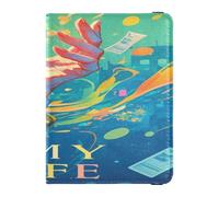 Portafoglio in pelle per passaporto e carte di vaccino, organizer per documenti di viaggio, per donne e uomini, impermeabile, gesto della mano MIA VITA, 1 size, moderno