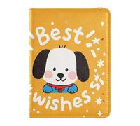 Portafoglio in pelle per passaporto e carte di vaccino, organizer per documenti di viaggio, per donne e uomini, impermeabile, auguri Caton adorabile cane bianco, 1 size, moderno