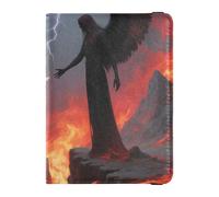 Portafoglio in pelle per passaporto e carte di vaccino, organizer per documenti di viaggio, porta passaporto, con slot per carte di vaccino per viaggi essenziale impermeabile, Duello Angelo contro