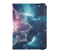 Portafoglio in pelle per passaporto e carte di vaccino, organizer per documenti di viaggio, porta passaporto, con slot per carte di vaccino per viaggi essenziale impermeabile, Mandala Galaxy Art, 1