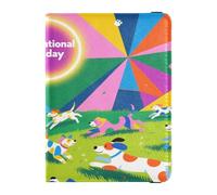 Portafoglio in pelle per passaporto e carte di vaccino, organizer per documenti di viaggio, porta passaporto, con slot per carte di vaccino per viaggi essenziale impermeabile, cani felici colorati, 1