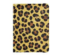 Portafoglio in pelle per passaporto e carte di vaccino, per documenti di viaggio, organizer per passaporto, custodia a portafoglio per uomini e donne, impermeabile, Falso Glitter leopardato oro, 1