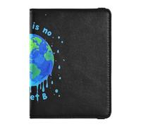 Portafoglio in pelle per passaporto e carte di vaccino, per documenti di viaggio, organizer per passaporto, custodia a portafoglio per uomini e donne, impermeabile, Non c'è Planet B Dripping pittura