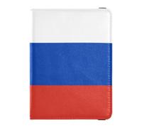 Portafoglio in pelle per passaporto e carte di vaccino, porta passaporto, per donne e uomini, impermeabile, Bandiera della Russia, 1 size, moderno