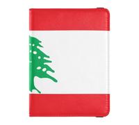 Portafoglio in pelle per passaporto e carte di vaccino, porta passaporto, per donne e uomini, impermeabile, Bandiera del Libano, 1 size, moderno